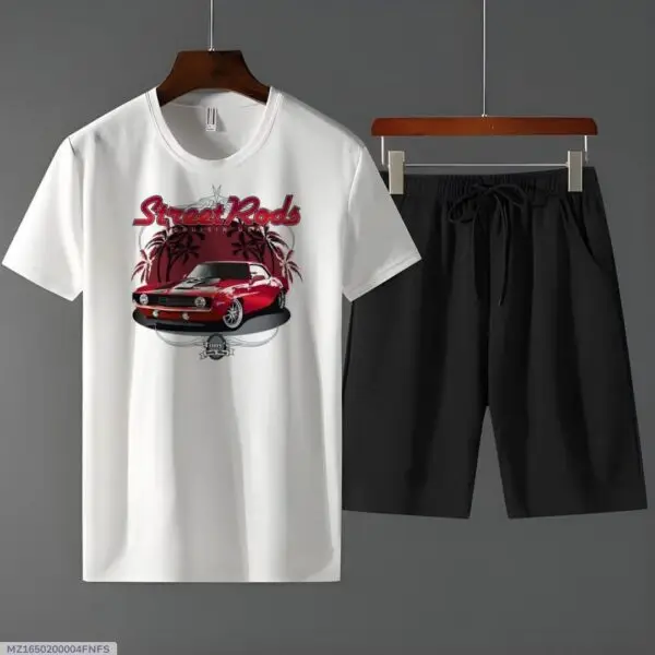 Cotton Printed T-Shirt & Shorts Tracksuit - Image 3